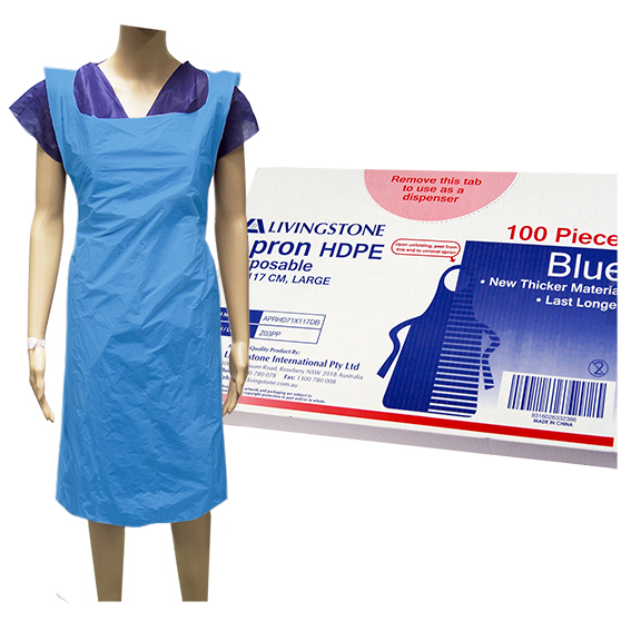 Disposable Apron 71 x 117cm High Density Recyclable Polyethylene HDPE