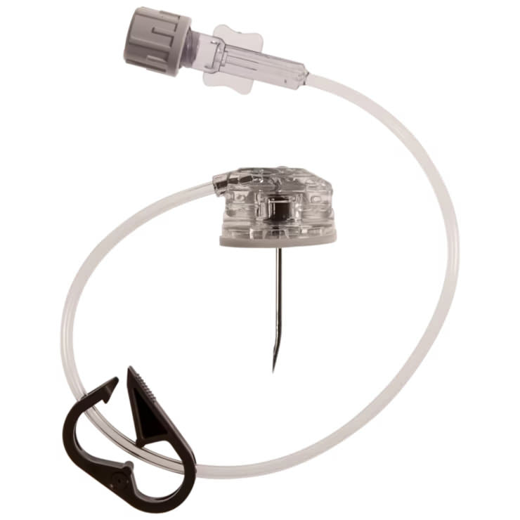 SafeStep Huber Needle Set without Y-Injection Site 20 G X 1 Inch, Box ...