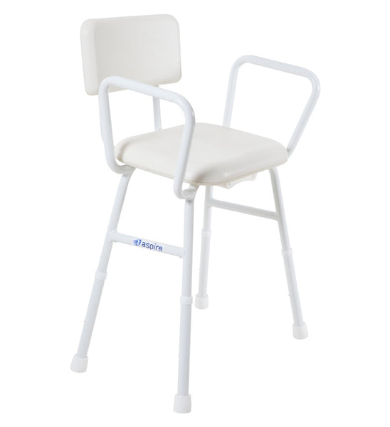 Aspire Shower Stool with Padded Seat & Back, Treated Steel (BTS119025)