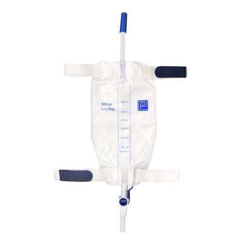 Premier Leg Bag Sterile Flip Tap 10cm 500mL with 10cm Inlet Tube