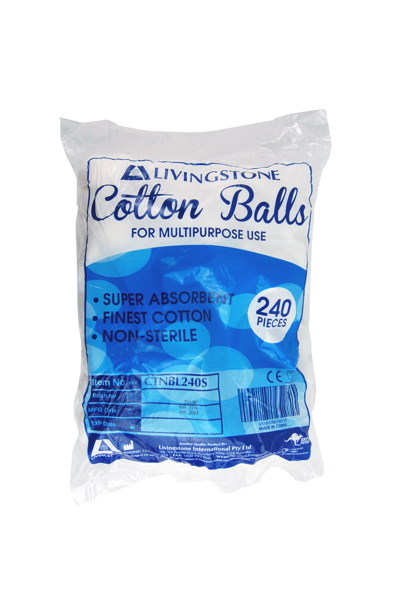 Cotton Balls with Natural Fibres Super Absorbent 0.6 Grams Non