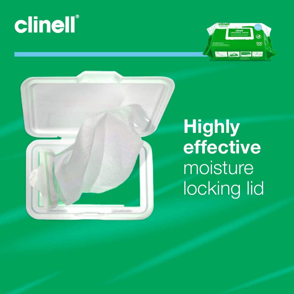 Clinell Universal Sanitising Wipes 25cm x 25cm Green Pack of