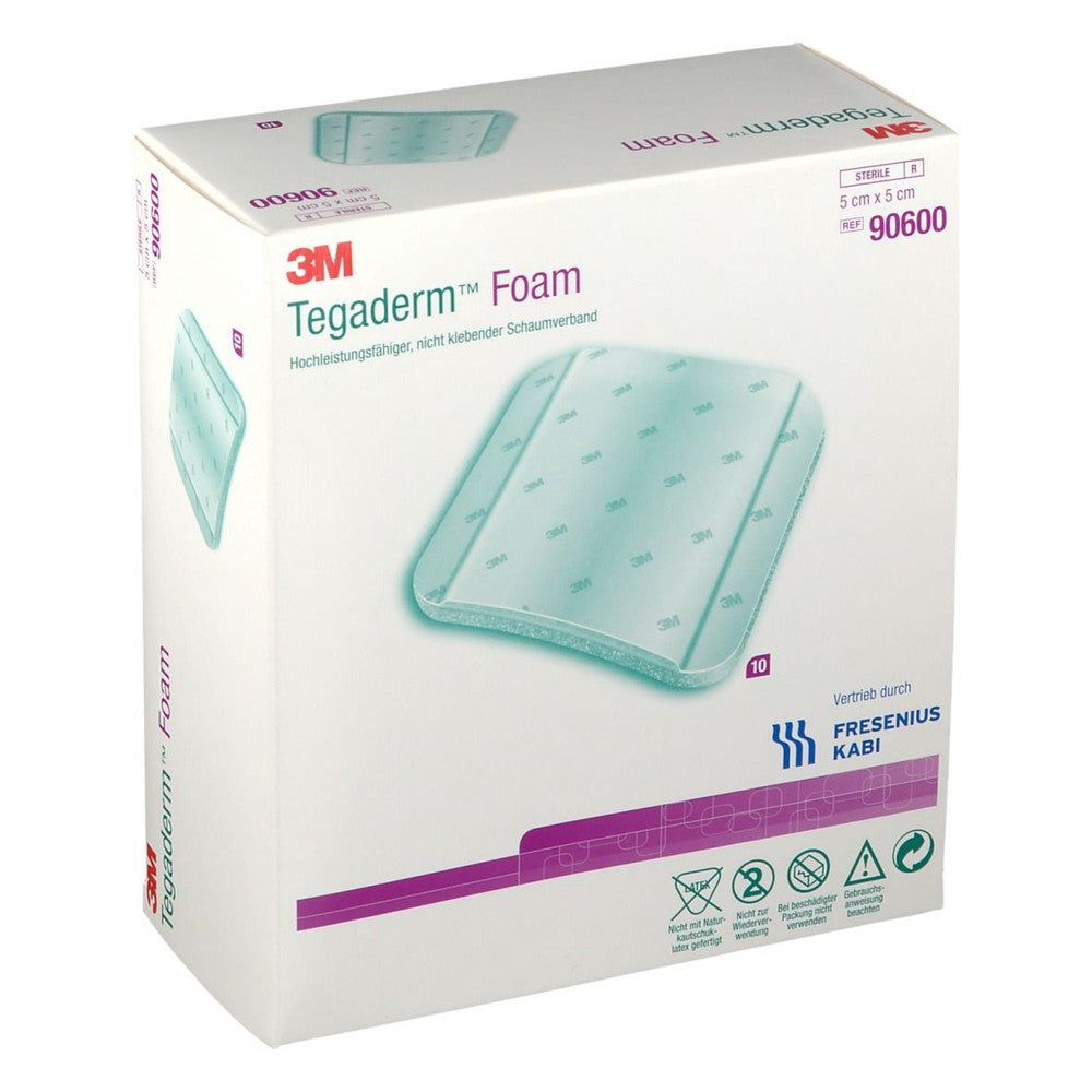 3M Tegaderm Foam Dressing 5Cmx5Cm Non Adhesive 90600 Box of