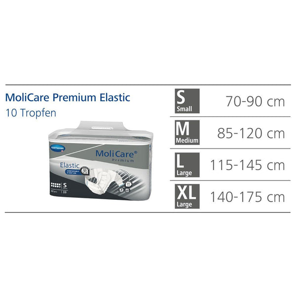 Hartmann MoliCare Premium Elastic 10 Drops Grey - All Sizes