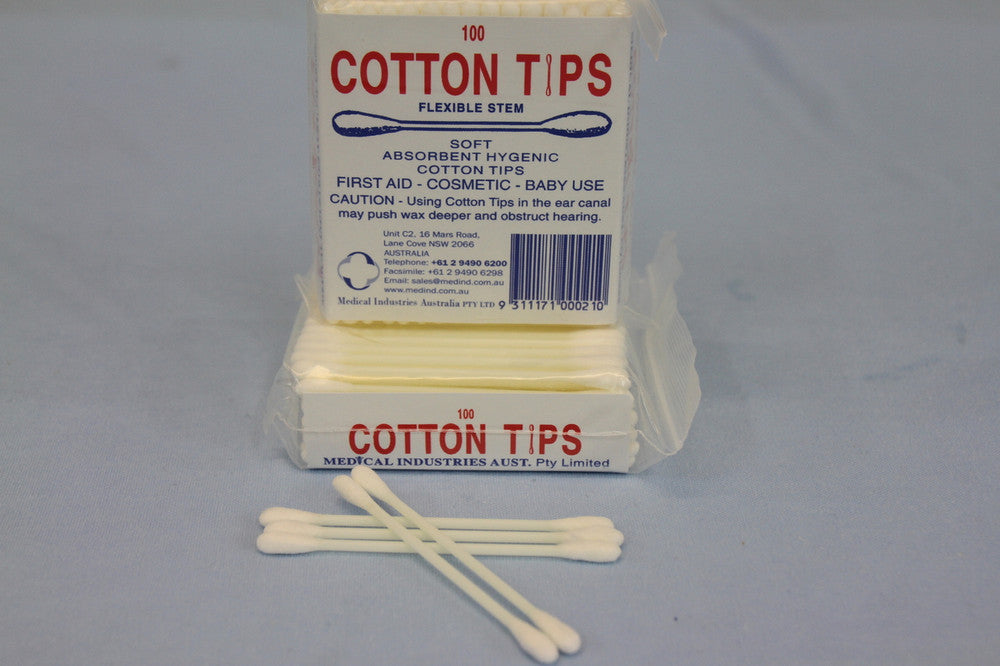 Cotton Tipped Applicators Double Ended 7.5cm Box of 100