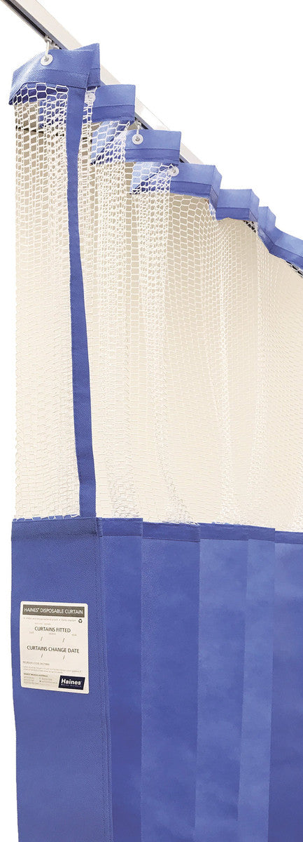 Disposable Curtain 7.5m x 2.3m Mesh. Antimicrobial and fire retardant.