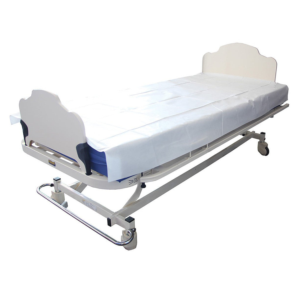 Disposable Waterproof Flat Sheet. Absorbent top layer with waterproof bottom