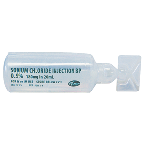 Sodium Chloride INJECTION Solution 0.9% Sterile 20ml Box of 30