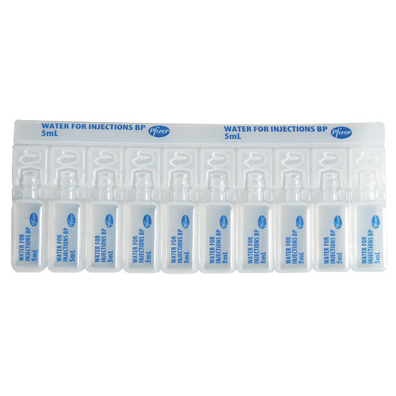 Pfizer Water For Injection 5ml Ampoule Square Top 25020005 50/Box