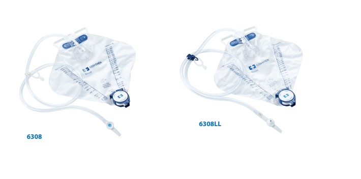 Covidien Dover Drain Bag Anti Reflux 2 Way Luer Lock Sampling Port 2000mL Sterile (6308LL)