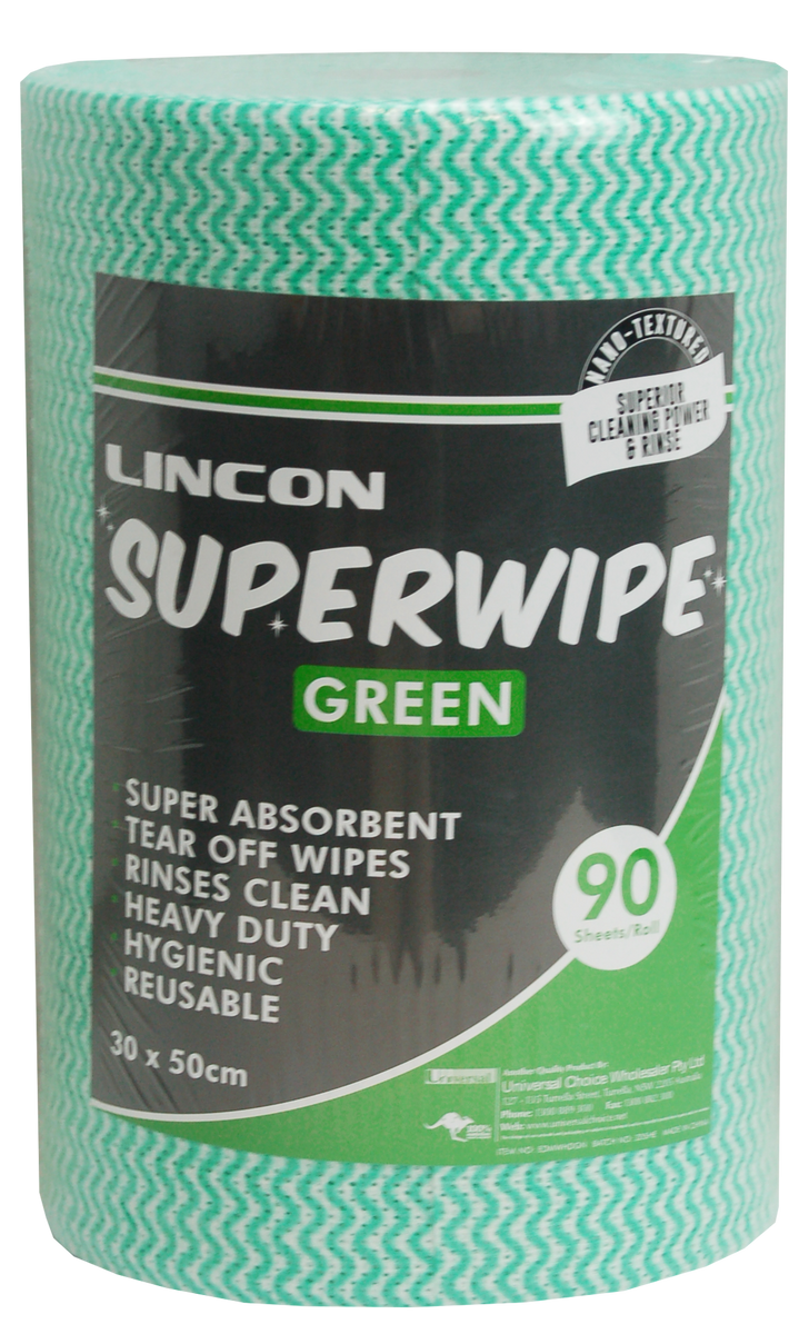 Lincon Superwipe Microfibre Cleaning Wipes Heavy Duty 30cm Width Perforated