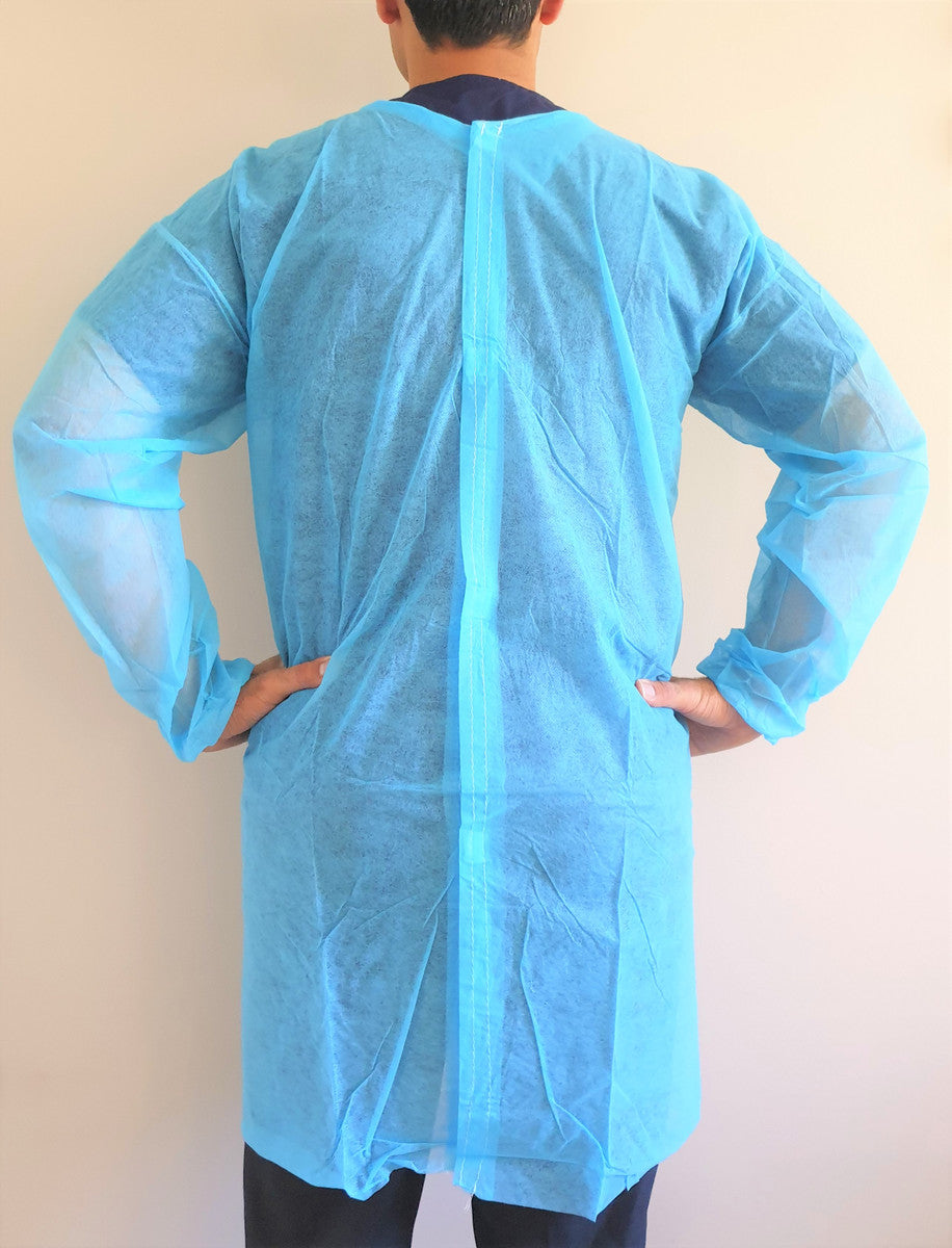 Disposable Lab Coat Medical Dental Laboratory Veterinary BLUE Box of