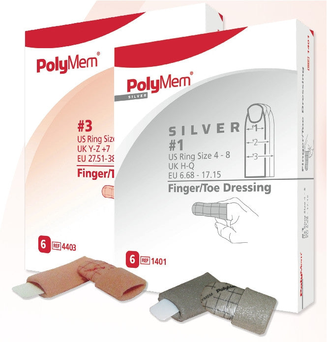 Polymem Silver Finger Toe Dressing All Sizes