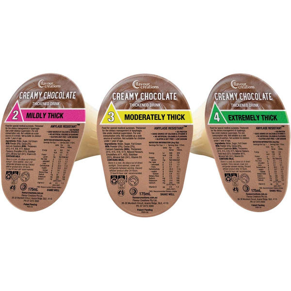 Flavour Creations Creamy Chocolate Thickened Drink 175mL, Box of 24 - All Types