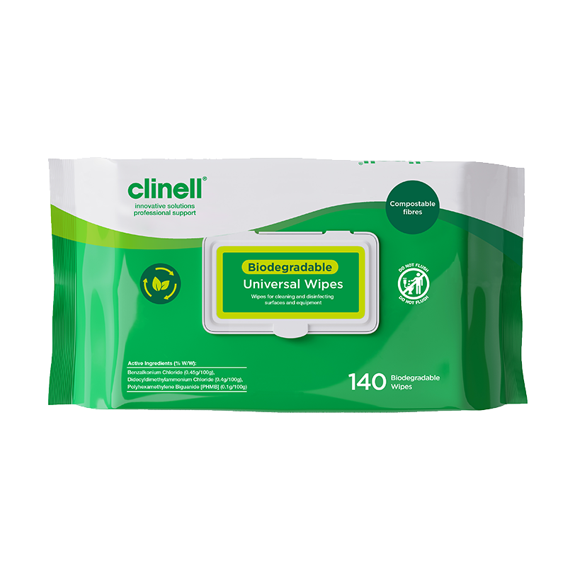 Clinell Biodegradable Universal Wipes, 140pc/pkt