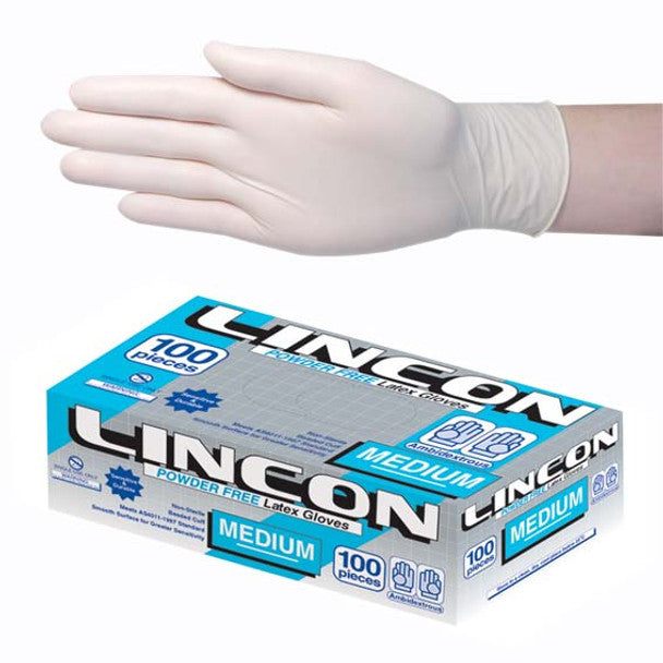 Lincon Biodegradable Latex Examination Gloves AS/NZ Powder Free Cream Colour