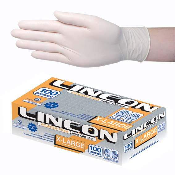 Lincon Biodegradable Latex Examination Gloves AS/NZ Powder Free Extra Large