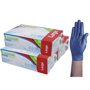 Universal Vinyl Gloves Recyclable Powder Free Blue HACCP Grade All