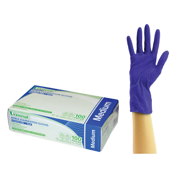 Universal Nitrile Examination Gloves Powder Free Cobalt Blue Colour All