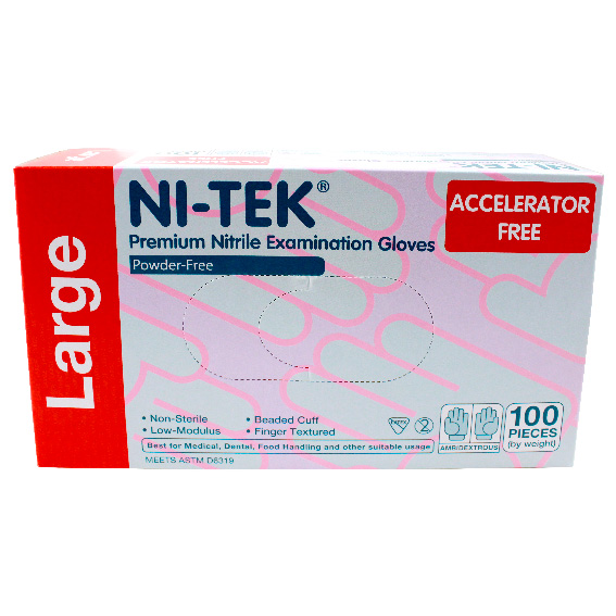 Ni Tek Nitrile Accelerator Free Gloves Powder Free Large Blueple