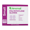 Universal Disposable Polyethylene Gloves Small Recyclable Latex Free Clear 100