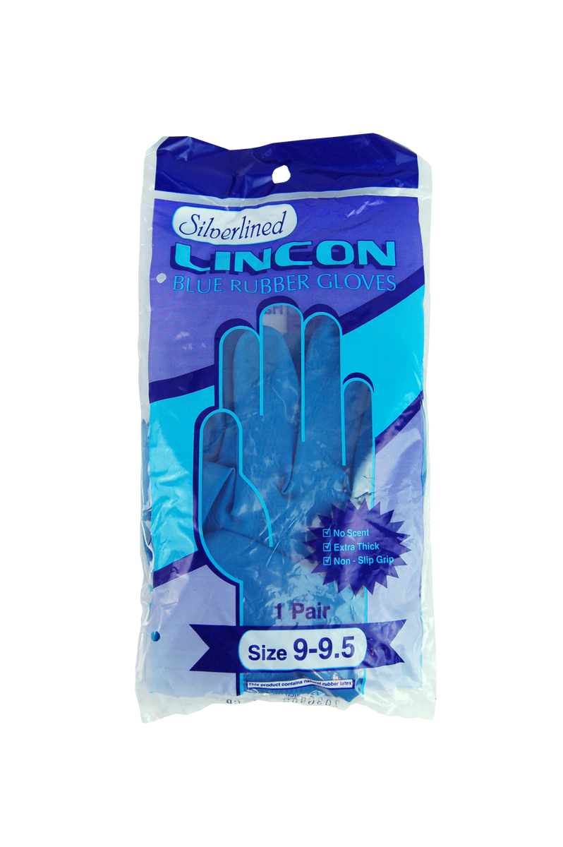 Lincon Silverlined Natural Rubber Gloves with Silver Lining Biodegradable Medium