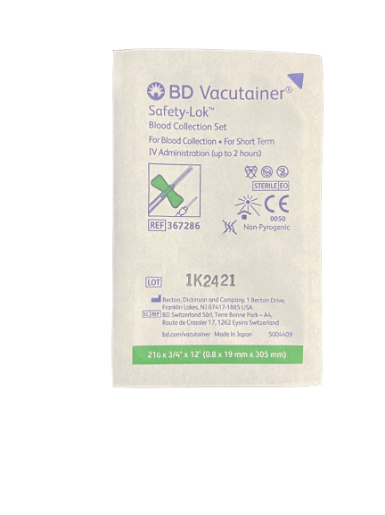 BD Vacutainer Safety Lok Blood Collection Set with Luer Adapter