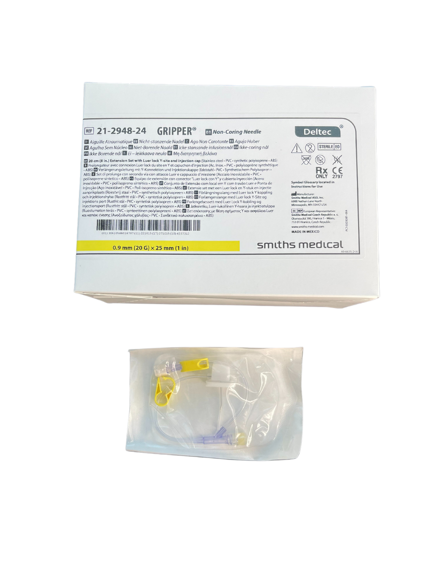 Gripper Needle 20G x 25mm 1" With Y Site 21