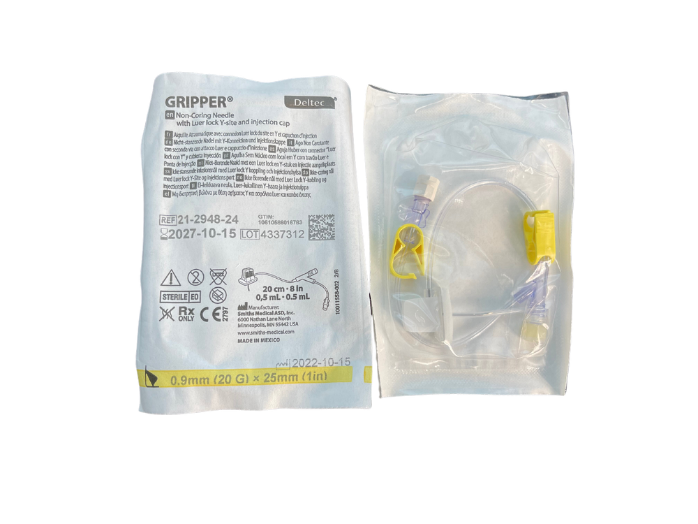 Gripper Needle 20G x 25mm 1" With Y Site 21