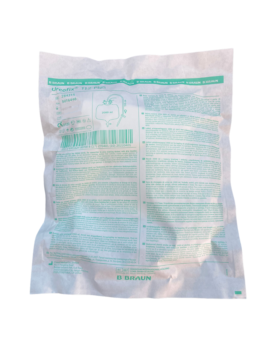 B. Braun Ureofix 112 Plus 2000ml 110cm Urine Drainage Bag