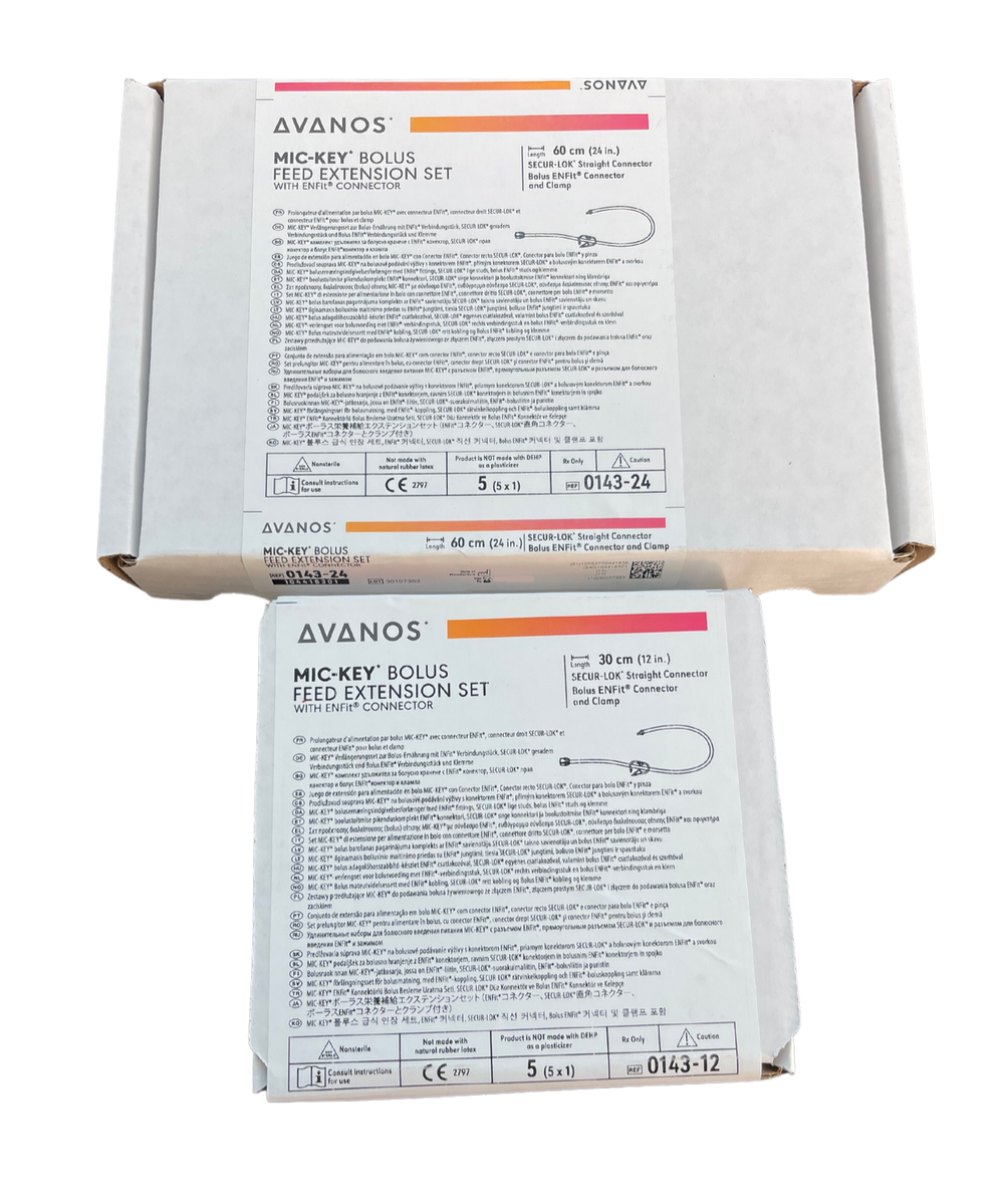 0143 Avanos Mic Key Bolus Feed Extension Set With Secur Lok | Medisa
