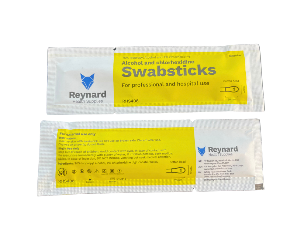 Reynard Swabstick Pads 70% Alcohol 2% Chlorhexidine