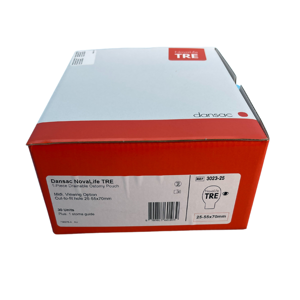 Dansac NovaLife TRE 1 Open Flat Pouches MIDI EasiView, Box of 30 - All Types