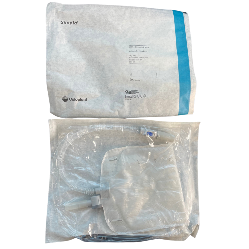 Coloplast Simpla Profile Long Tube Leg Bag 25cm Sterile All Sizes