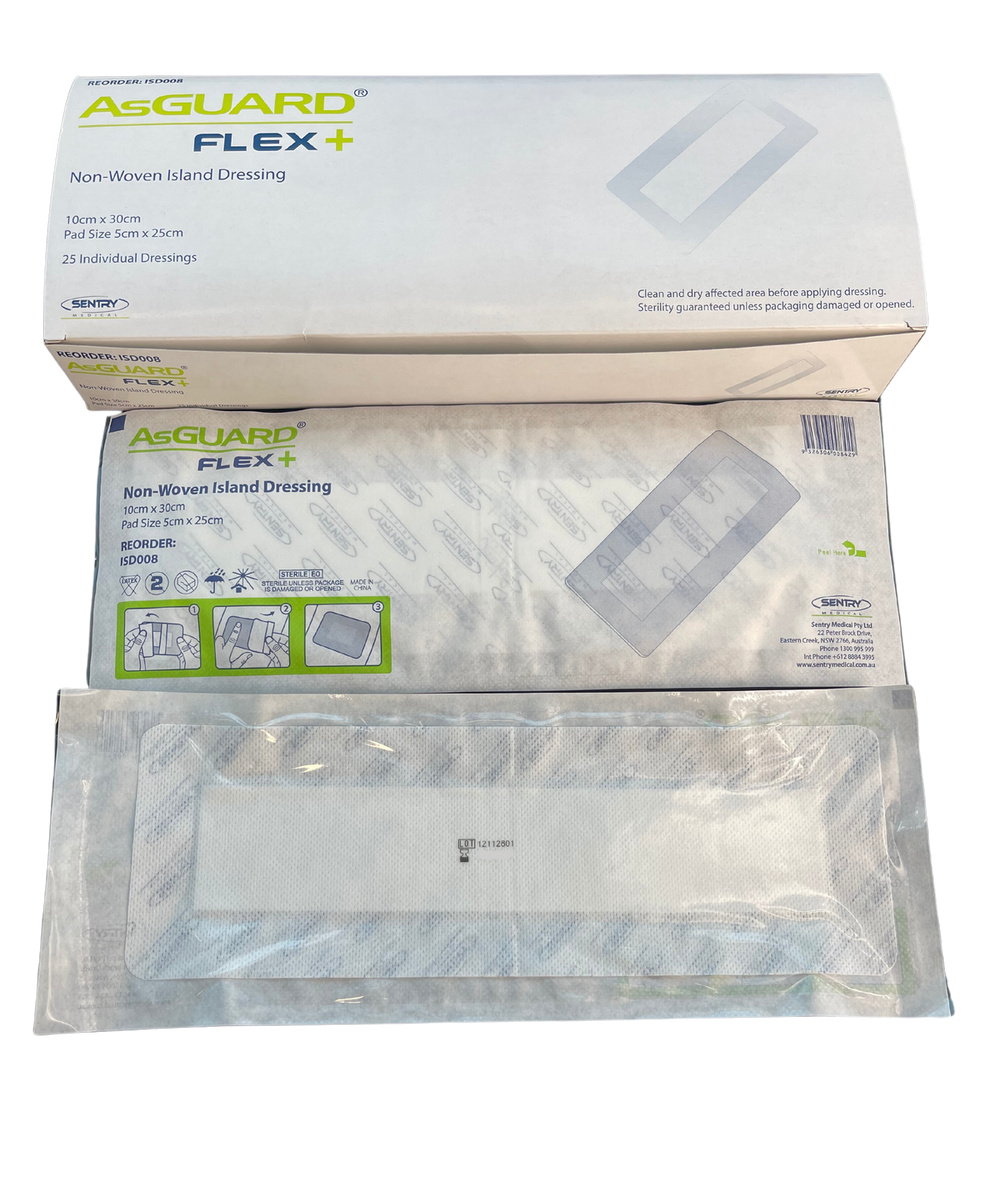 Sentry AsGUARD Flex + Non Woven Island Dressing All Sizes