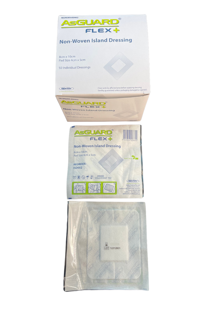 Sentry AsGUARD Flex + Non Woven Island Dressing All Sizes