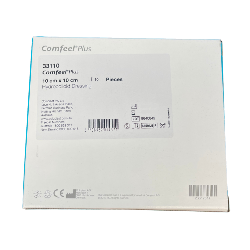 Coloplast Comfeel Plus Ulcer Dressing 10cm X 10cm 33110 Box