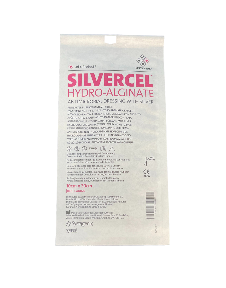 Silvercel Hydro Alginate Dressing 10cmx20cm 22000990  Each