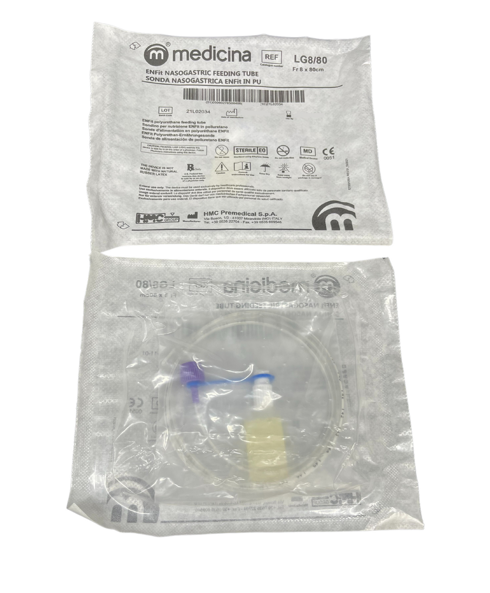 Medicina ENFit Short Term Polyurethane Nasogastric Feeding Tube 8CH Sterile