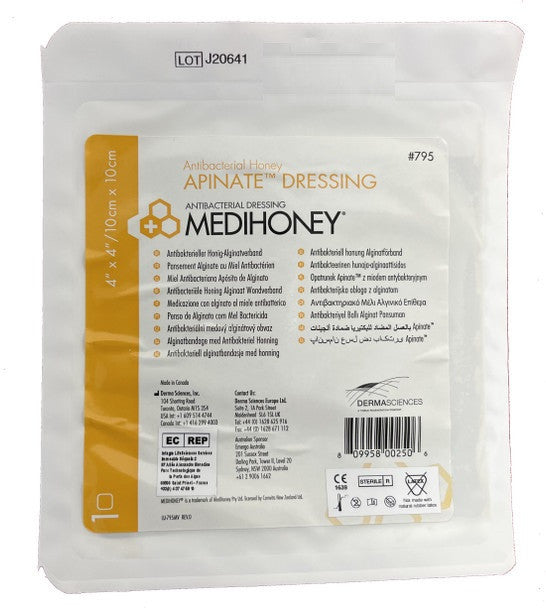 Medihoney Antibacterial Honey Apinate Dressing 10Cmx10Cm (795)