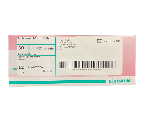 B. Braun Actreen Mini Catheter 12CH Female 9cm 228012AU Box