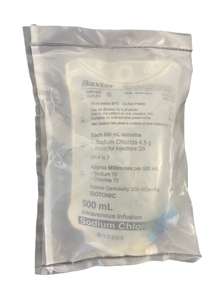 Baxter Intravenous IV Infusion 0.9% Sodium Chloride 500ml Bag AHB1323