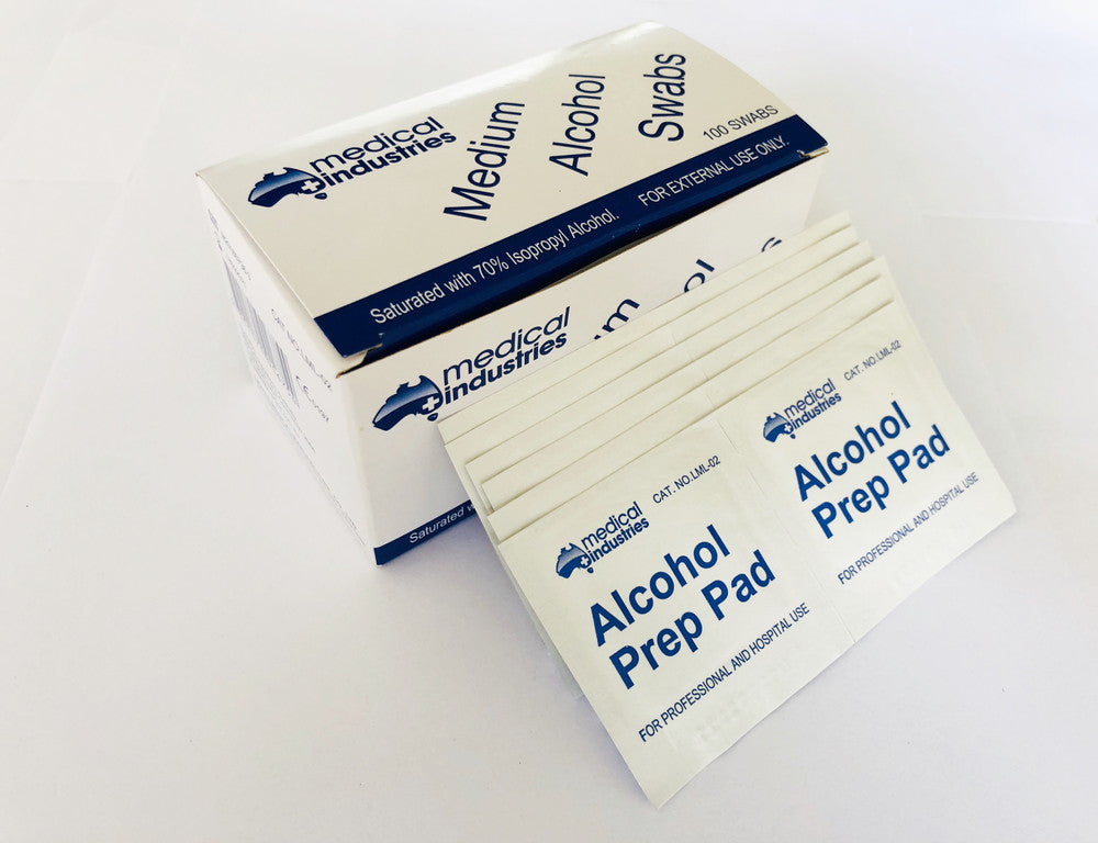 Alcohol pads 70% Isopropyl Alcohol 65 x 30mm Skin Swab