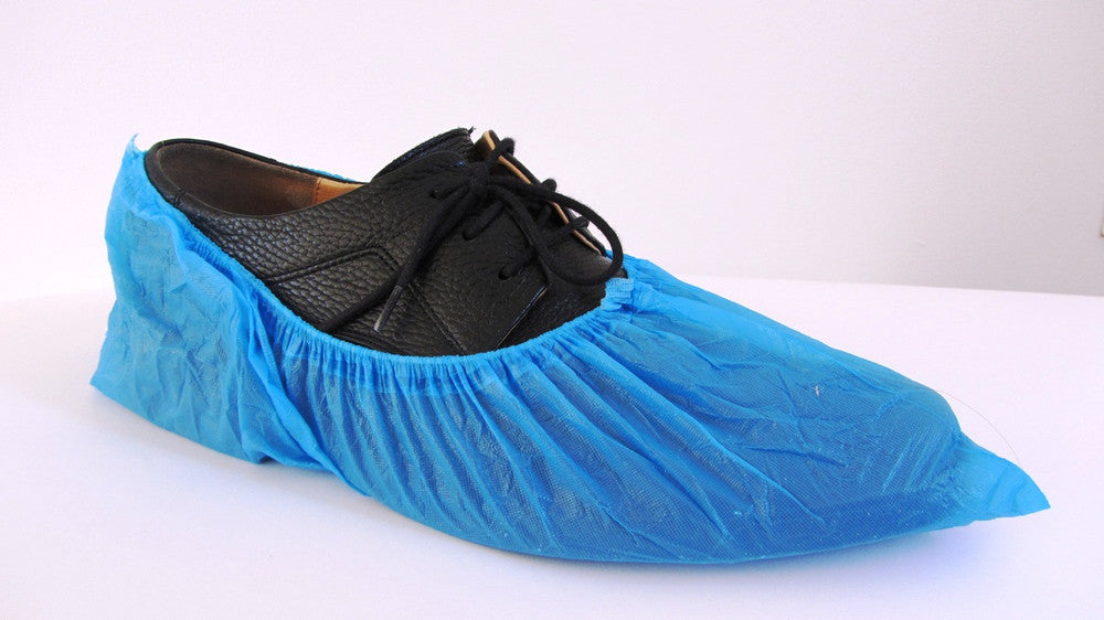 Plastic Shoe Covers Overshoes Waterproof CPE Shoe Cover Blue Box