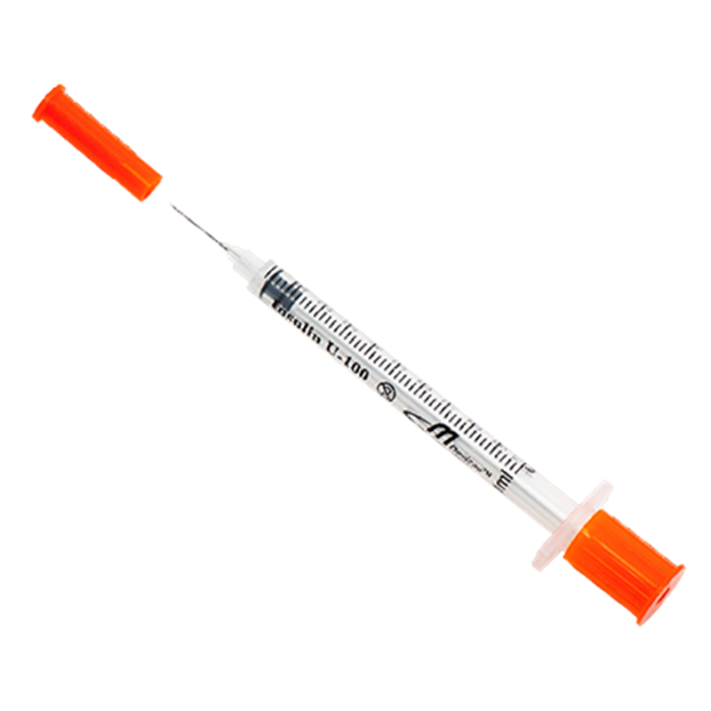 Mdevices Insulin Syringe with Standard Fixed Needle / Retractable Safety