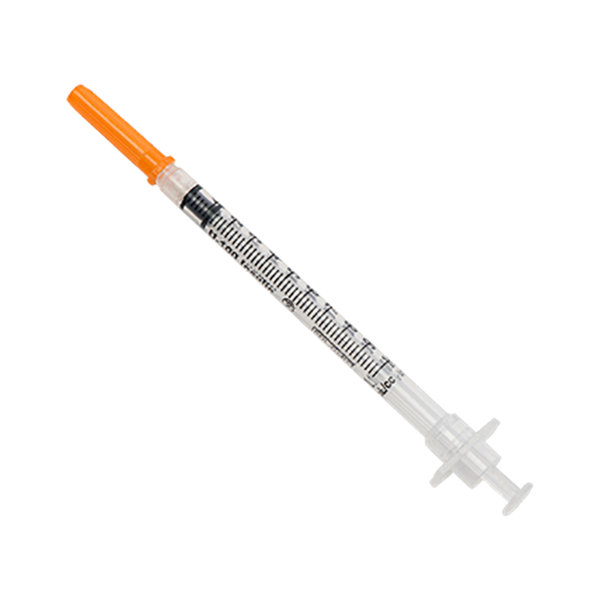 Mdevices Insulin Syringe with Standard Fixed Needle / Retractable Safety Needle - Sterile - sizes: 1ml or 0.5ml - Box of 100