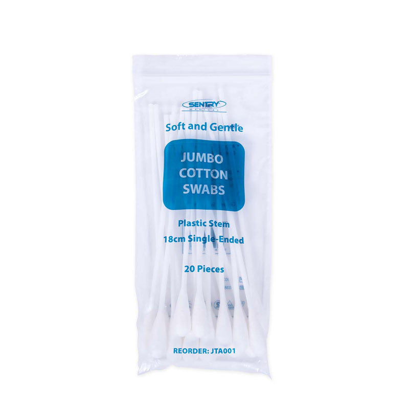 Sentry Single Ended Cotton Tips Jumbo Swab 18cm (JTA001)