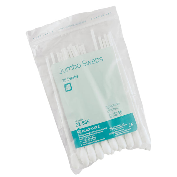 Multigate Jumbo Swab White Non-Sterile Mouth & Throat Swab 16cm (22-555)