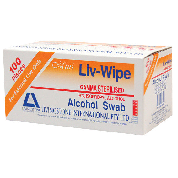 Liv Wipe Mini Alcohol Swabs Prep Pad 70 Percent Isopropyl