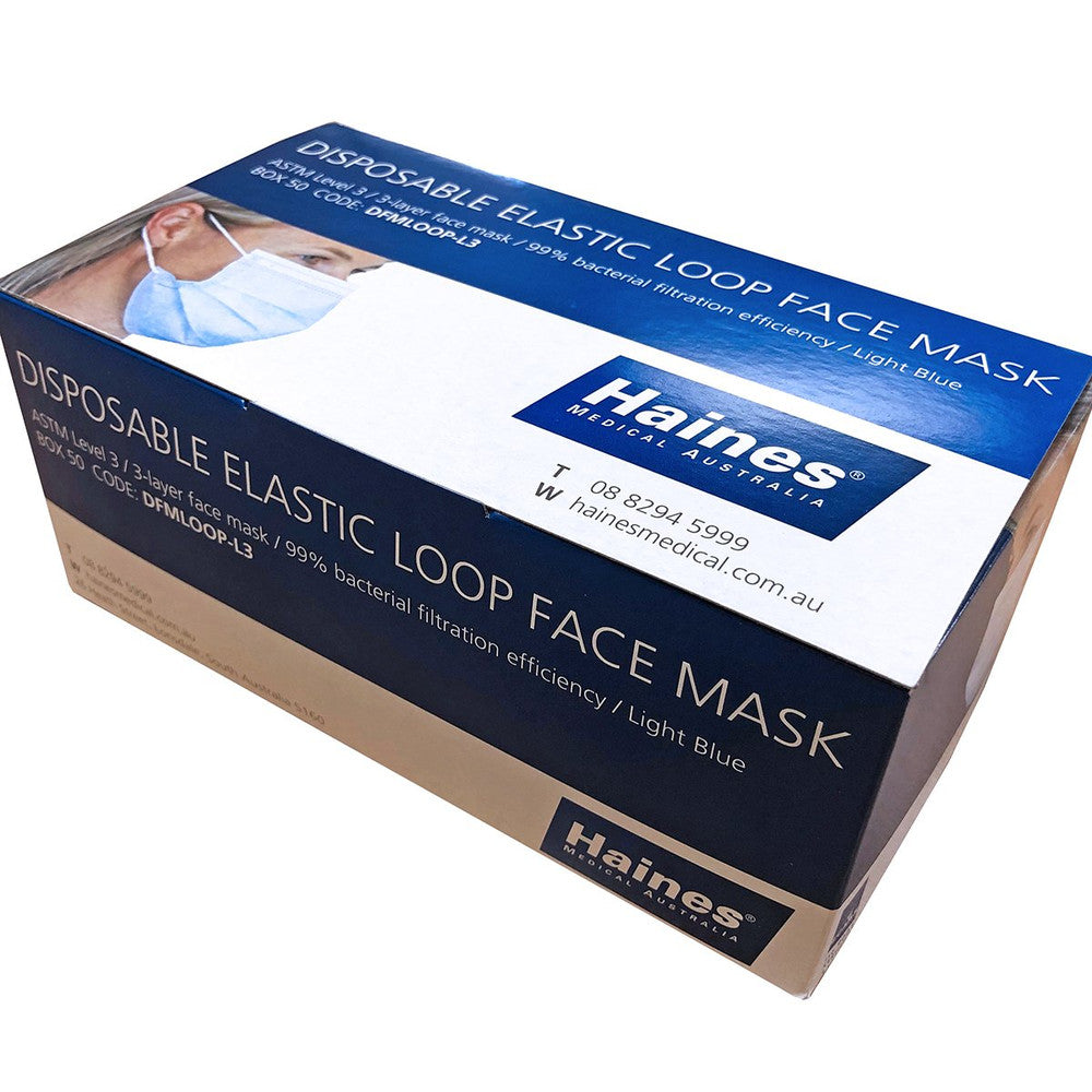 Elastic Loop Face Mask Level 3 Light Blue 1000pcs/ctn 20